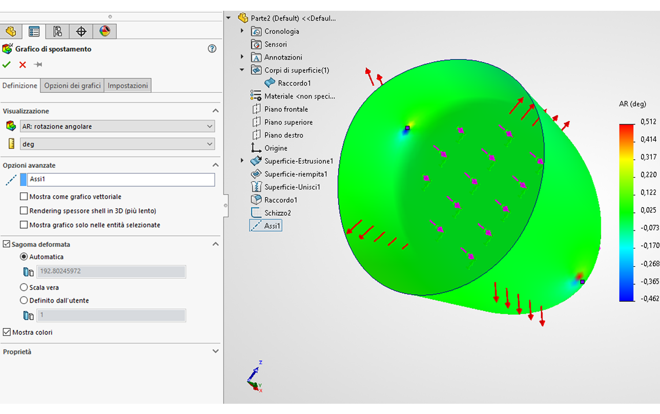 SolidWorld Deformazione angolare